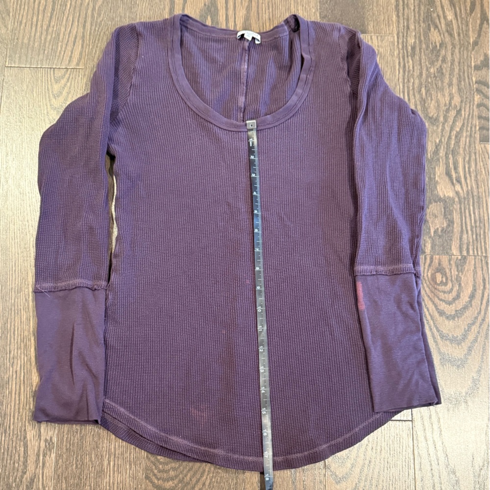 Splendid Deep Purple Waffle Knit Top